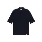 Ss Smth Cttn Wffl Pamuklu Polo Yaka Lacivert Erkek T-Shirt