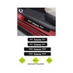 Ssangyong Standart Karbon Kapı Eşiği Dekoratif Kapı Koruyucu Siyah Üzeri Beyaz Yazılı 4 Parça Set Ssangyong Standart 4 Adet