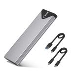 SSK Alüminyum M.2 SSD Muhafaza Adaptörü, USB 3.2 Gen 2 (10 Gbps) NVME PCI-E SATA M-Anahtar/(B+M) Anahtar Katı Hal Sürücü Harici Muhafaza Desteği NVME/SATA SSD'ler için UASP Trim 2242/2260/2280