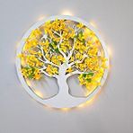 ST Dekor Led Işıklı Ve Sarı Sakura Hayat Ağacı Tablo 40cm - Beyaz