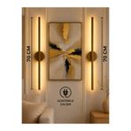 ST LİGHTİNG 70CM(2'li) ESKİTME GOLD ELEKTRİKLİ Kablosuz Salon Koridor Tablo Duvar Resim Televizyon Kenarı Aplik Duvar Aydınlatma(2'li)