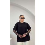STA Siyah kolları dantel premium bluz