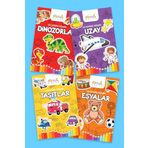 Staau Çocuk İlk Boyama Kitabım - Eğlenceli Boyama Seti 2 - Uzay / Dinozorlar / Taşıtlar / Eşyalar