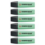 STABILO BOSS orijinal pastel fosforlu kalem 2-5 mm eğimli uç, pastel yeşil, 6 adet