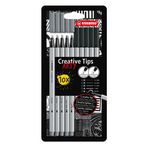 STABILO Creative Tips - ARTY - Keçe Uçlu Kalem Seti - 10'lu Paket - Siyah, Orta Gri