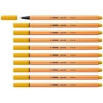Stabilo İnce Keçe Uçlu Kalem 88 Point 0.4 MM Köri Sarısı Fineliner Kalem (10 Lu Paket)