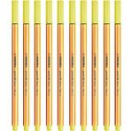 Stabilo İnce Keçe Uçlu Kalem 88 Point 0.4 MM Limon Sarısı Fineliner Kalem (10 Lu Paket)