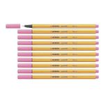 Stabilo İnce Keçe Uçlu Kalem 88 Point 0.4 MM Pembe Fineliner Kalem (10 Lu Paket)