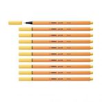 Stabilo İnce Keçe Uçlu Kalem 88 Point 0.4 MM Sarı Fineliner Kalem (10 Lu Paket)