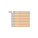 Stabilo İnce Keçe Uçlu Kalem 88 Point 0.4 MM Sıcak Gri Fineliner Kalem (10 Lu Paket)