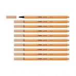 Stabilo İnce Keçe Uçlu Kalem 88 Point 0.4 MM Ten Rengi Fineliner Kalem (10 Lu Paket)