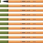 Stabilo İnce Keçe Uçlu Kalem 88 Point 0.4 MM Yosun Yeşili Fineliner Kalem (10 Lu Paket)