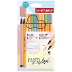 STABILO point 88 & Pen 68 Pastellove - İnce Keçe Uçlu Kalem ve Keçe Uçlu Boya Kalemi - 12'li Paket - Çeşitli Renkler