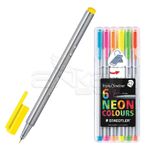 Staedtler 0.3 mm 6'lı Neon Triplus Fineliner İnce Uçlu Keçeli Kalem