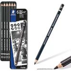 Staedtler 100B G6 Mars Lumograph Black Kurşun Kalem 6&Apos;Lı Metal Kutuda 8B, 6B, 2 Adet 4B, 2 Adet 2B