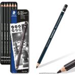 Staedtler 100B G6 Mars Lumograph Black Kurşun Kalem 6'lı Metal Kutuda 8b, 6b, 2 Adet 4b, 2 Adet 2b - Ana Renkler