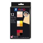 STAEDTLER FIMO Professional Doll Art, fırında sertleşen modelleme hamuru, oyuncak bebeklerin modellenmesi için özel, 12 renkli set, 8073 C12-1