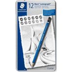 Staedtler Mars Lumograph 100 Dereceli Eskiz Kalem Seti 12Li Metal Kutu