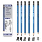 Staedtler Mars Lumograph Dereceli Kalem Karakalem Eskiz Çizim Seti 6'lı Set Metal Kutu