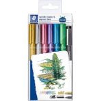 Staedtler Metallic Marker 6 Renk + Pigment Liner Kalem Seti