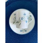 Staffordshire Moorland Serisi Mavi Çan Çiçeği Desen Vintage Porselen 1 Adet Zarif İngiliz Kahve Fincanı