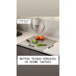 Stainless Art PASLANMAZ ÇELİK 2'Lİ SET TEZGAH KORUYUCU 50X60CM VE KESME TAHTASI 30X30 CM