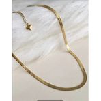 Stainless Steel Italyan Zincir Çelik Kolye - Altın