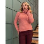 Stamina Kadın Reglan Kol Örme Boğazlı Kazak - Pudra - S - M