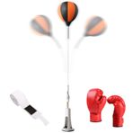 Stand ile yumruk çantası - çocuklar için etkileşimli yumruk çantası | Ağır hizmet tipi stand boks çantası | Delme refleks top seti | Yükseklik ayarlanabilir boks ekipmanı | Stres yardımı için güçlü ri