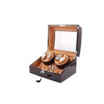 Stand Market Otomatik Saat Kurma Kutusu (Winder) Piano Brown 4+6 Kahve Içi Taba LED Işık Sistemli