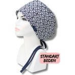 Standart Beden Lacivert Çıtır Papatyalar Cerrahi Bone Doktor Hemşire Sağlıkçı Hastane Bonesi