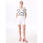 Standart Bel Relaxed Beyaz Kadın Şort F5SL-SHT0058