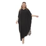 Standart büyük beden kimono elbise kadın tunik rahat maksi kaftan uzun yakalı abaya cotton pamuk
