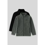 Standart Fit 2li Paket Siyah-Haki Erkek Çocuk Polar Sweatshirt - 11223