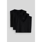 Standart Fit Basic V Yaka 3lü Paket Siyah Erkek T-Shirt 87912