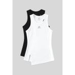 Standart Kalıp O Yaka 2li Paket Siyah-Beyaz Kadın Spor Atlet - 97256