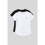 Standart Kalıp O Yaka 2li Paket Siyah-Beyaz Kadın T-Shirt - 97144