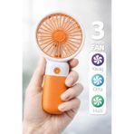 Standlı 3 Mod Şarjlı El Fanı 5 Kademe Seyahat Masaüstü Vantilatör Taşınabilir Mini Fan Turuncu F139 turuncu