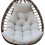 Standlı Asılı Yumurta Sandalyesi, Dış Mekan Veranda Hamak Salıncak Sandalye, Rattan Asılı Sandalye, İç Mekan/Dış Mekan için, Veranda, Yatak Odası, Balkon için İdeal 120 x 105 cm (Gri)