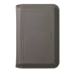 Standlı Magnetic Lyden Ds Vegan Deri Kartlık Kimlik/Ehliyet/Kredi Kartı Taşıyıcı Cüzdan Rfıd Koruma Flint Grey