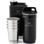 Stanley Adventure Çelik Shot Bardak ve Matara Seti - Matte Black Pebble - Siyah - 230 ml