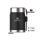 Stanley Classic Legendary Kaşıklı Yemek Termosu 0.4L Termos Kamp Matara Siyah