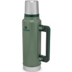 Stanley Classic Legendary Vakumlu Çelik Termos, Yeşil (Hammertone Green), 1.4 Litre
