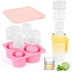 Stanley Cups için buz küpü kalıbı, Banaone buz kalıbı, silikon, 3 bölmeli ve kapaklı, BPA içermez, güvenli buz küpü kalıbı, 20 oz 30 oz 40 oz bardak, içecek, kokteyl, kahve (pembe)
