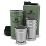Stanley Klasik Çelik Shot Bardak ve Matara Seti, Yeşil (Hammertone Green), 0.23 Litre