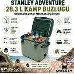 Stanley Polietilen/polipropilen Karışımı Malzemeden Üretilen Adventure Açık Yeşil 28.3 Lt Kamp Buzluğu - 28 lt