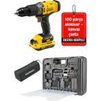 Stanley Profesyonel 18V 2AH V20 Çift Akü Darbeli Kömürsüz Matkap Şarjlı Vidalama