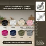 Stanley Quencher 40 Oz Uyumlu Sızdırmaz Yedek Kapak – Flip Katlanabilir Pipetli Termos Kapağı - Krem