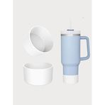 Stanley Quencher H2.0 ve Adventure 30OZ/40OZ ile Uyumlu Silikon Koruyucu Altlık - Kaymaz, Gürültü Önleyici Bardak Botu - Koruyucu Kılıf Aksesuarı - Beyaz