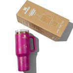 Stanley Quencher X Barbie Pembe Gold Desen 1.18 lt Pipetli Termos
